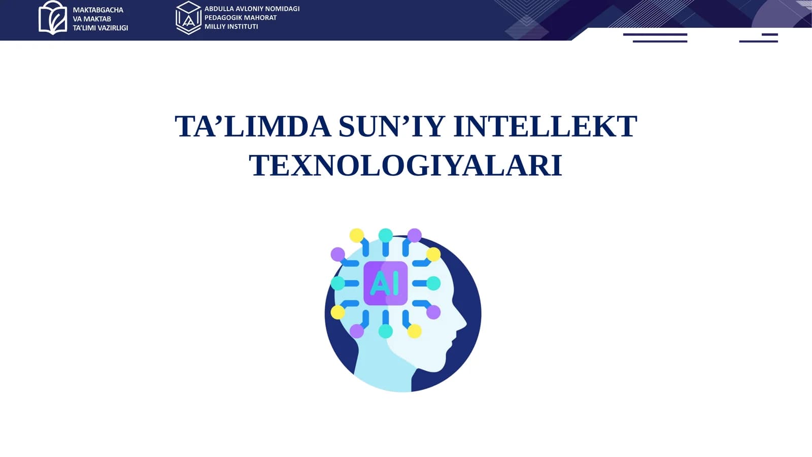 SUN’IY INTELLEKT TEXNOLOGIYALARI