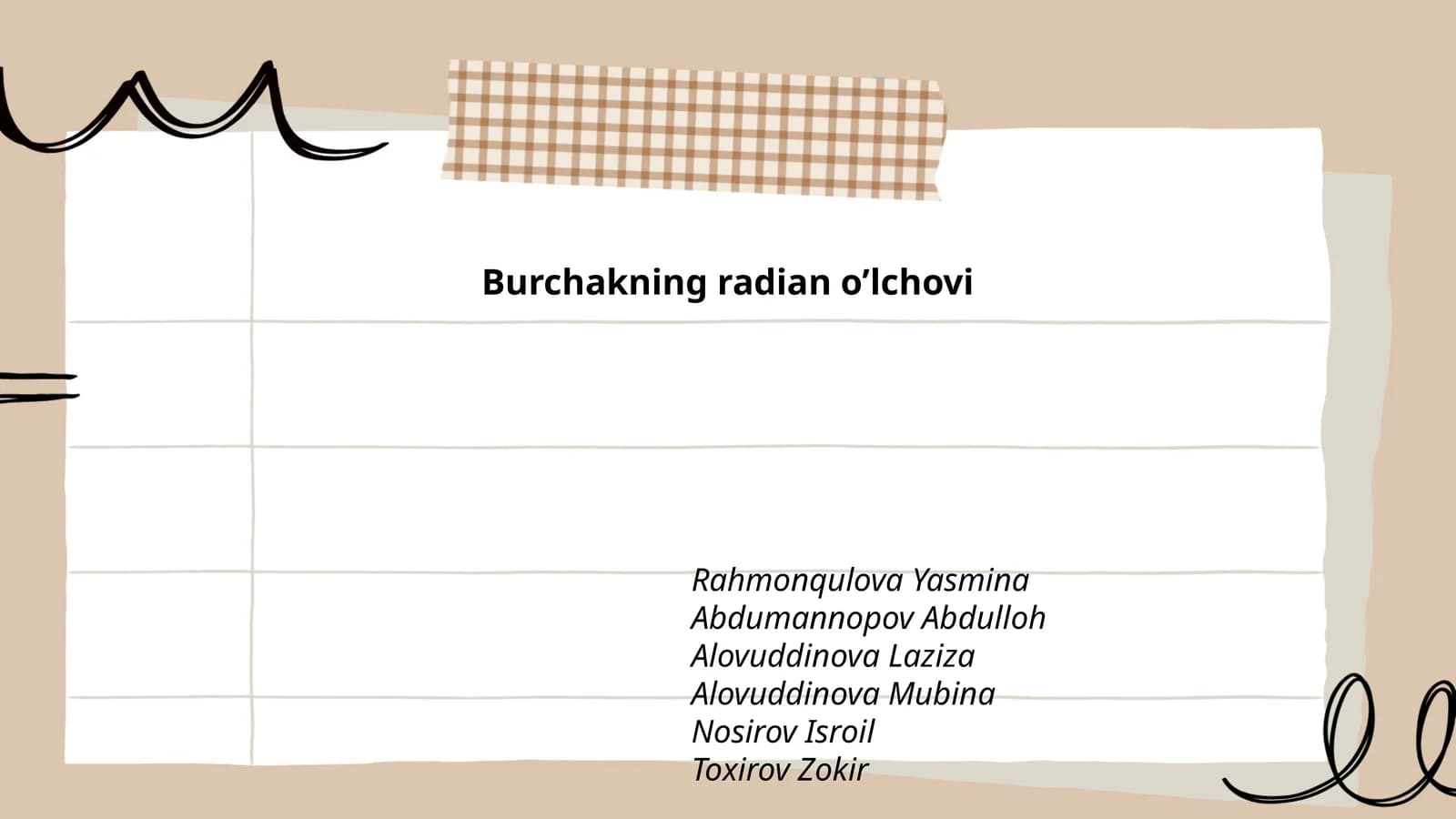 Burchakning radian o’lchovi