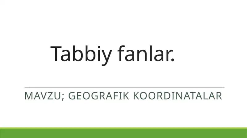 Geografik koordinatalar