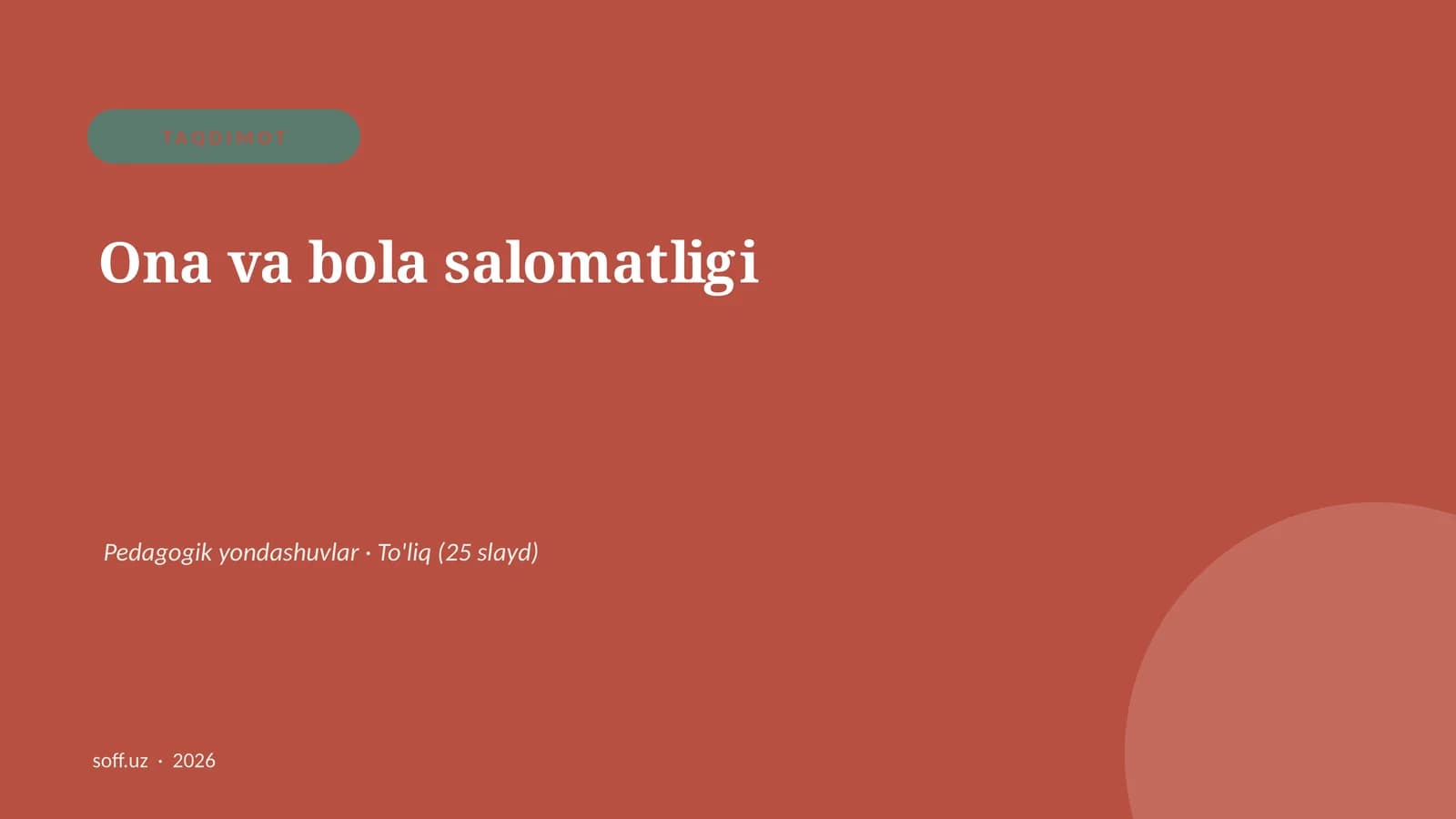Ona va bola salomatligi