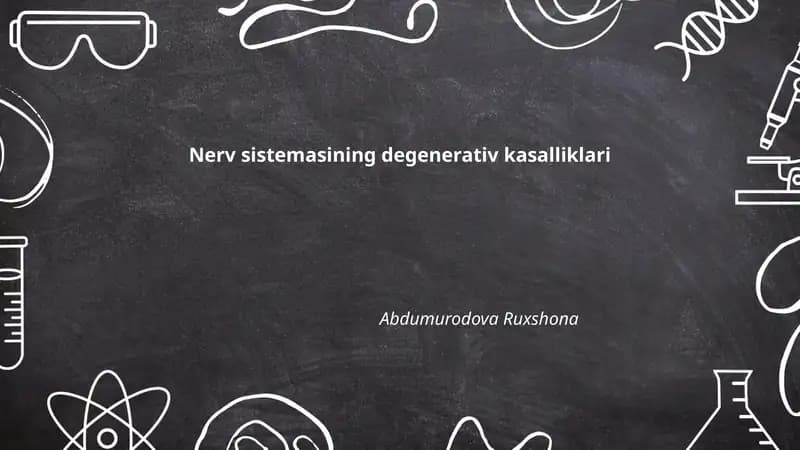 Nerv sistemasining degenerativ kasalliklari