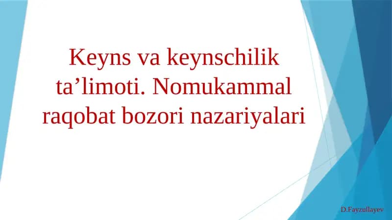 Keynsvakeynschilikta’limoti