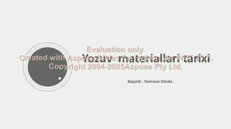 Yozuv materiallari tarixi