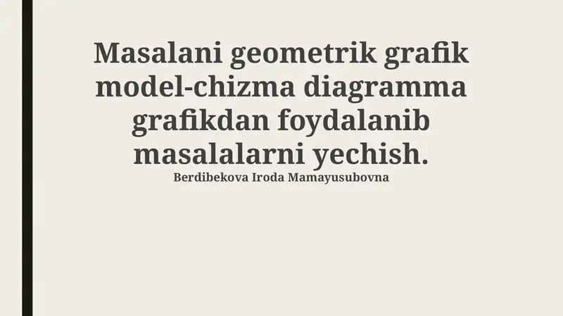 Geometrik Grafik Modellardan Foydalanish