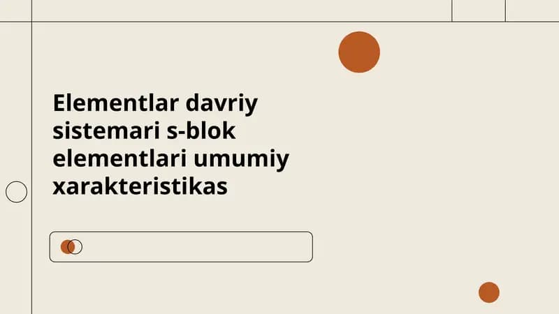 S-blok elementlarining kimyoviy xususiyatlari