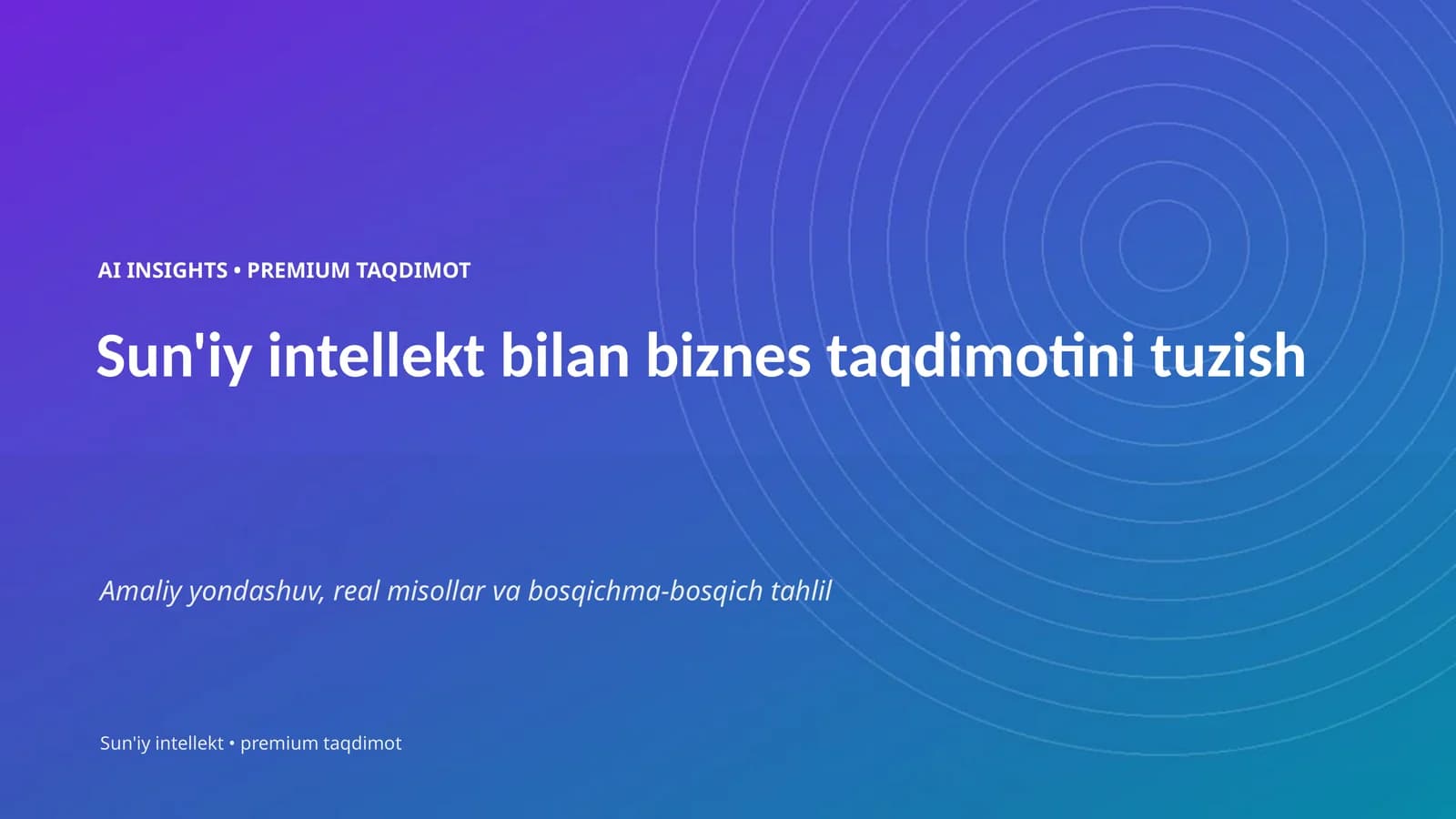 Premium Taqdimot Sun'iy Intellekt bilan Biznes Taqdimotini Tuzish