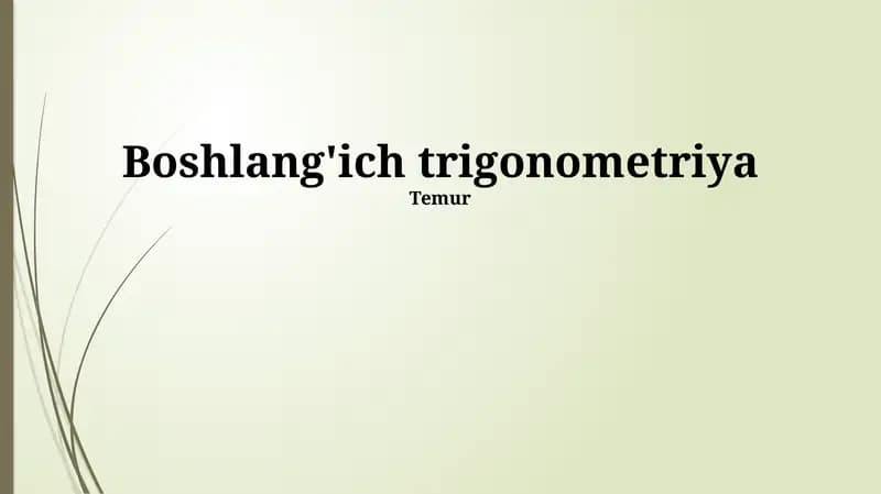 Boshlang'ich trigonometriya