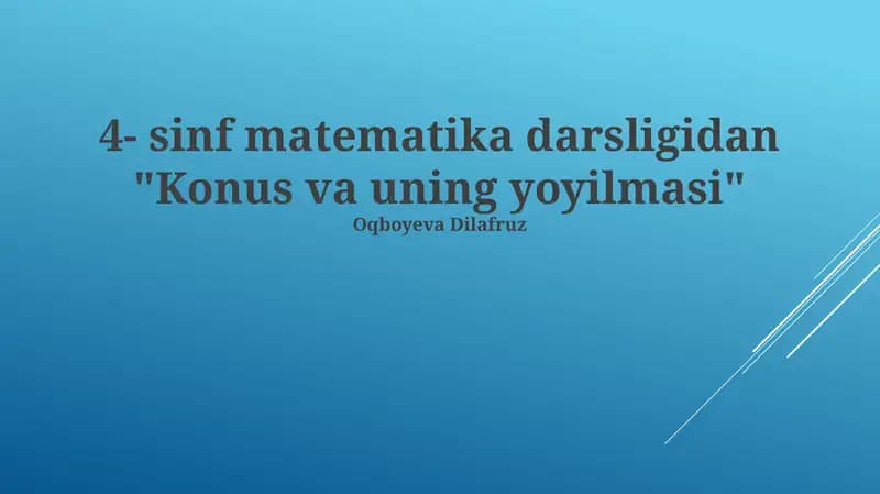 Konus va uning yoyilmasi