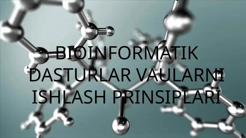 biokimyo va malekular biologiya