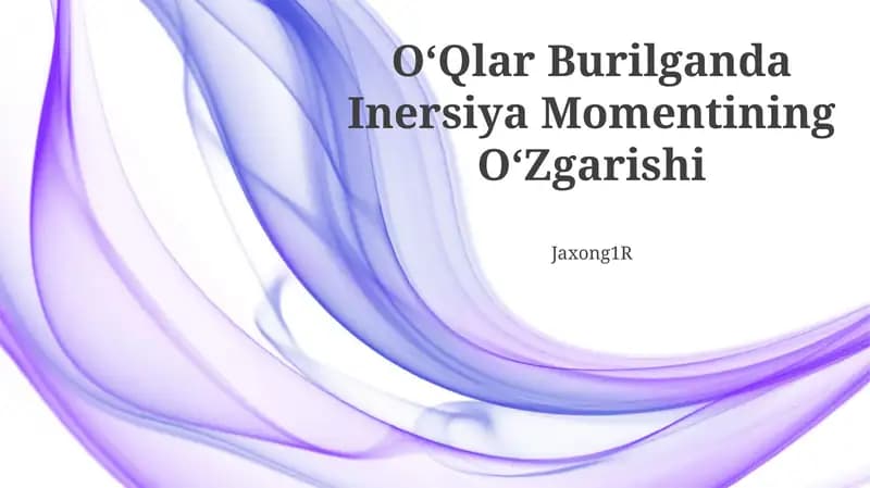 O‘Qlar Burilganda Inersiya Momentining O‘Zgarishi