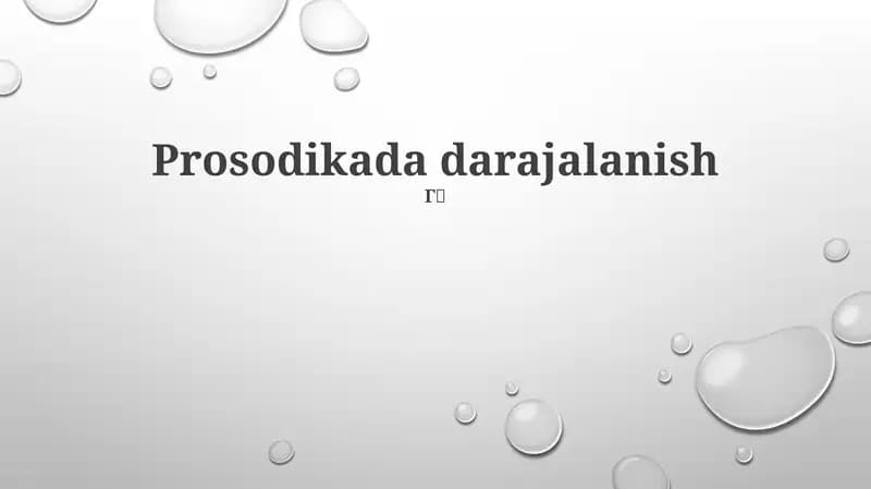 Prosodikada darajalanish