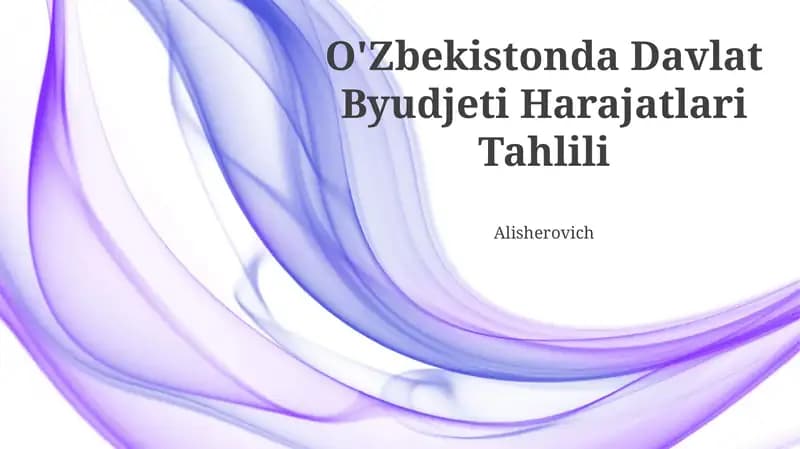 O'Zbekistonda Davlat Byudjeti Harajatlari Tahlili