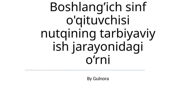 Nutqning oʻquv jarayonida muloqot madaniyati va samarali taʼlim