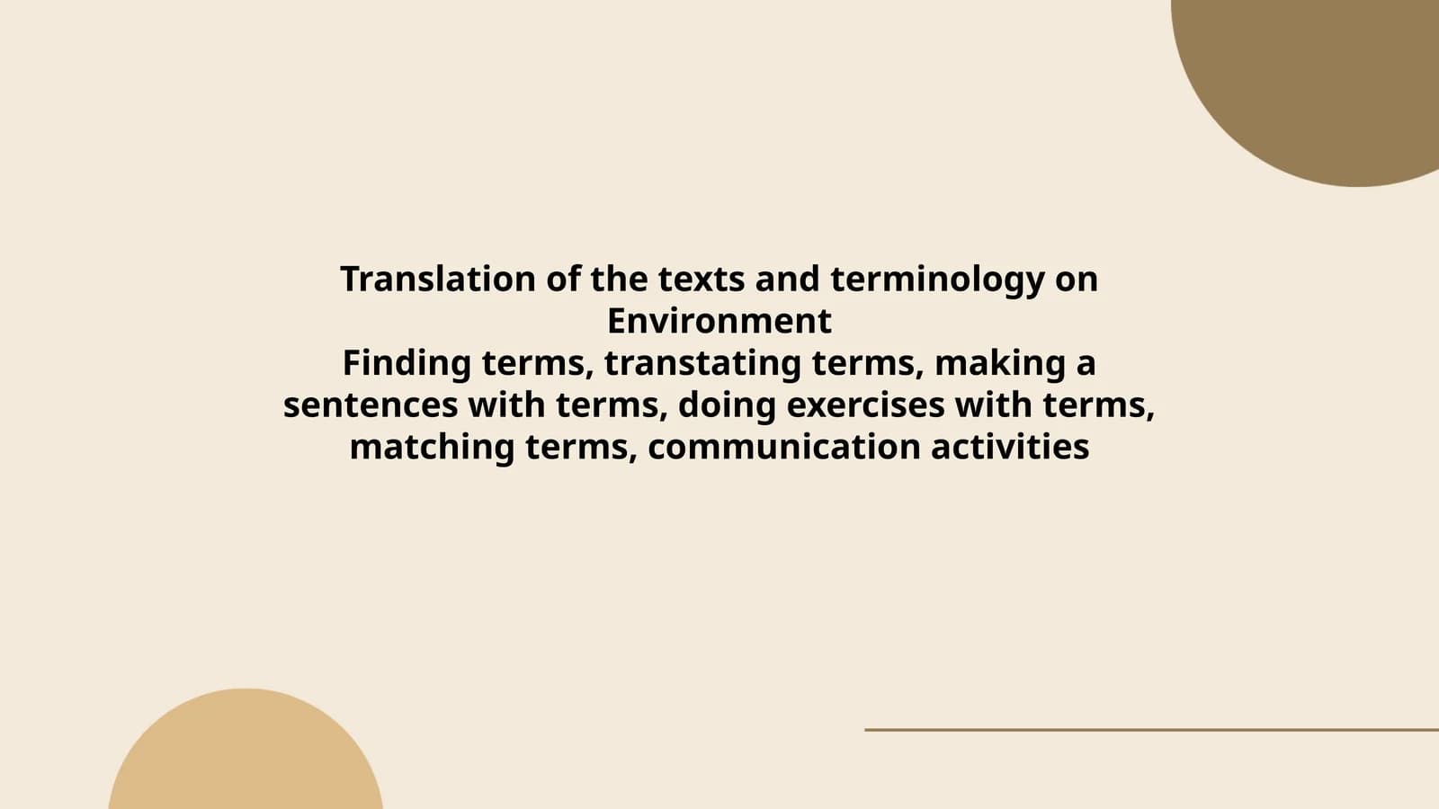 Translating Environment Terminology