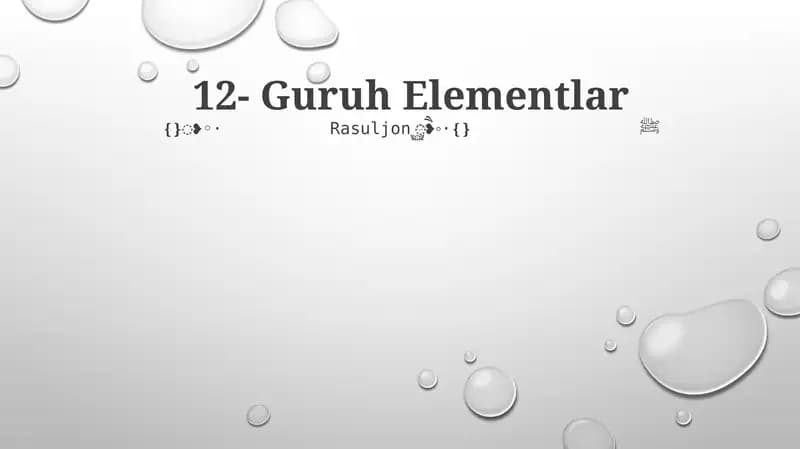 12-guruh Elementlar