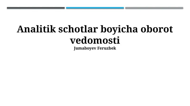 Tahliliy Hisobotlar Bo'yicha Aylanma Davlat Bayonoti