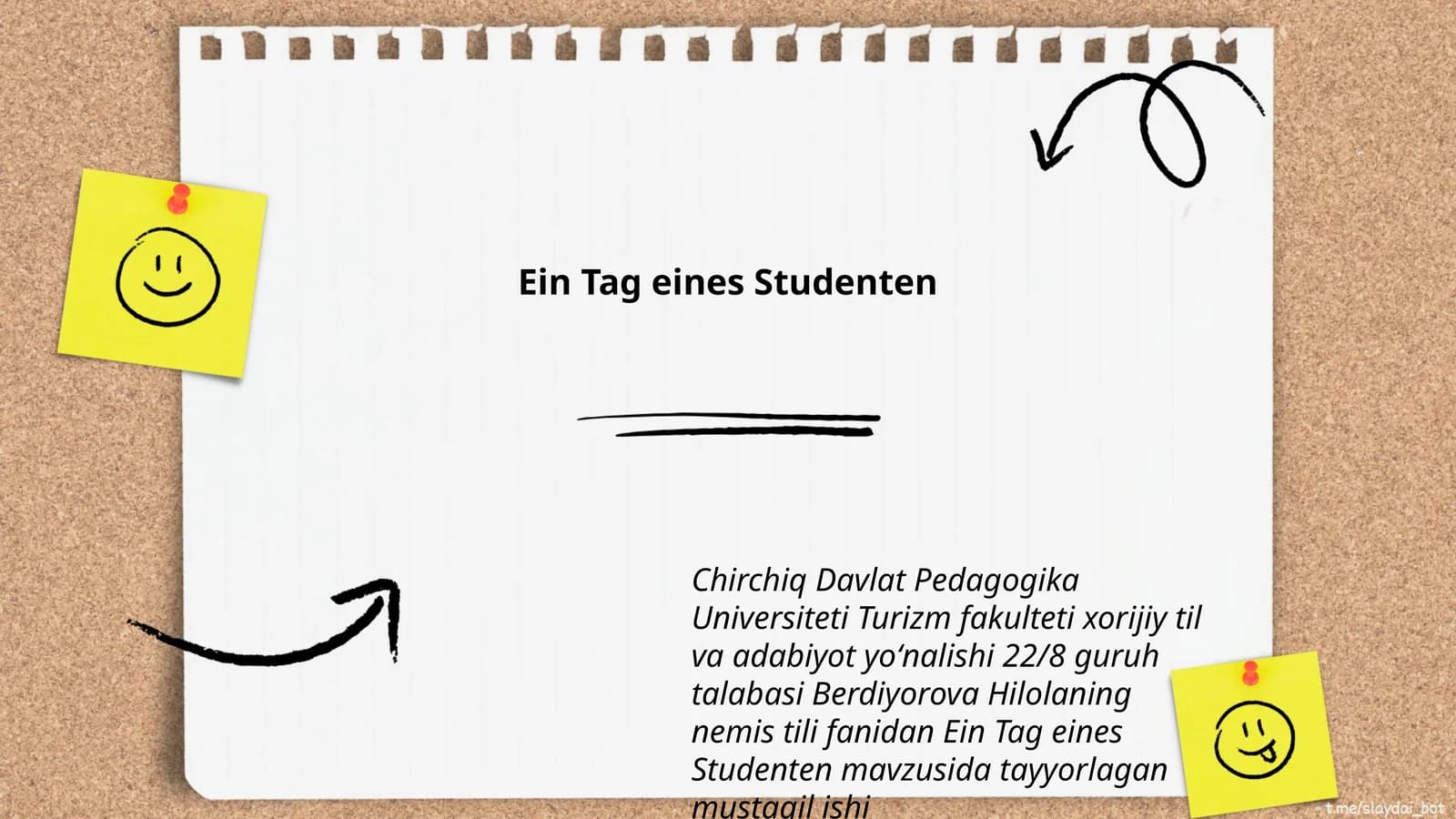 Ein Tag eines Studenten