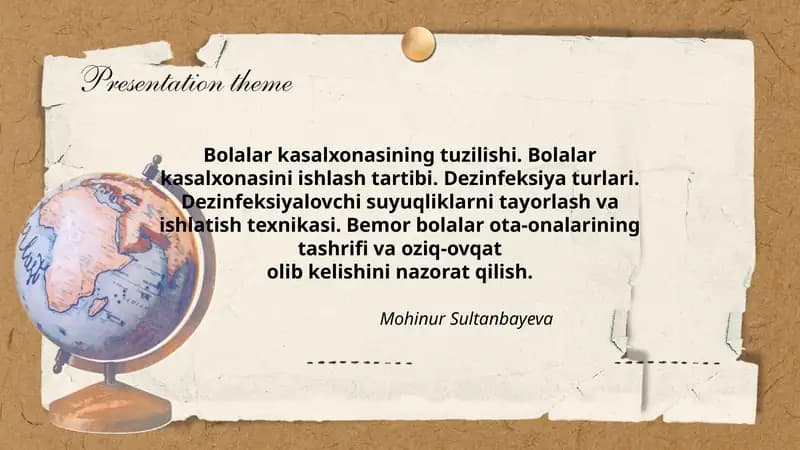 Bolalar kasalxonasining tuzilishi