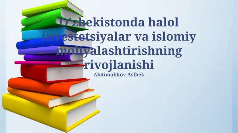 Islom Moliya Tizimining Oʻzbekistondagi Holati