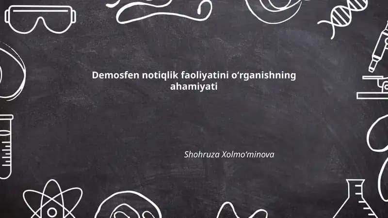 Demosfen notiqlik faoliyatini oʻrganishning ahamiyati
