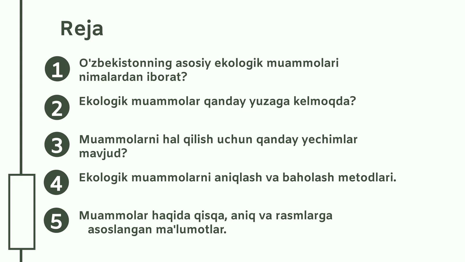 O'zbekistonning ekologik muammolari