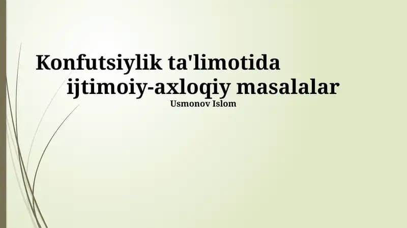 Konfutsiylik ta'limotida