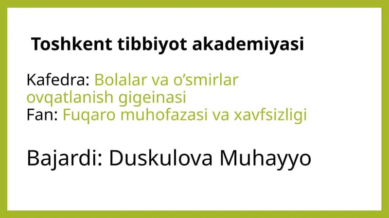 DOZIMETRIYA METODLARI. DOZIMETRIK ASBOBLAR TASNIFI.
