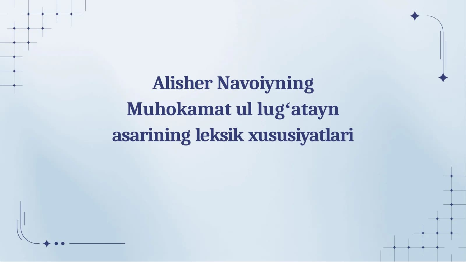 Alisher Navoiyning Muhokamat ul lugʻatayn asarining leksik xususiyatlari