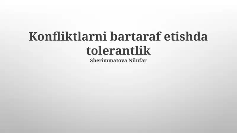Bag'rikenglik va Konfliktlar