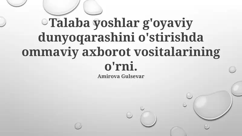 Ommaviy axborot vositalarining ta'siri