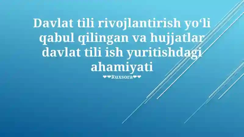 - Tags: Davlat tili, hujjatlar, standartizatsiya, rasmiy muhitlar