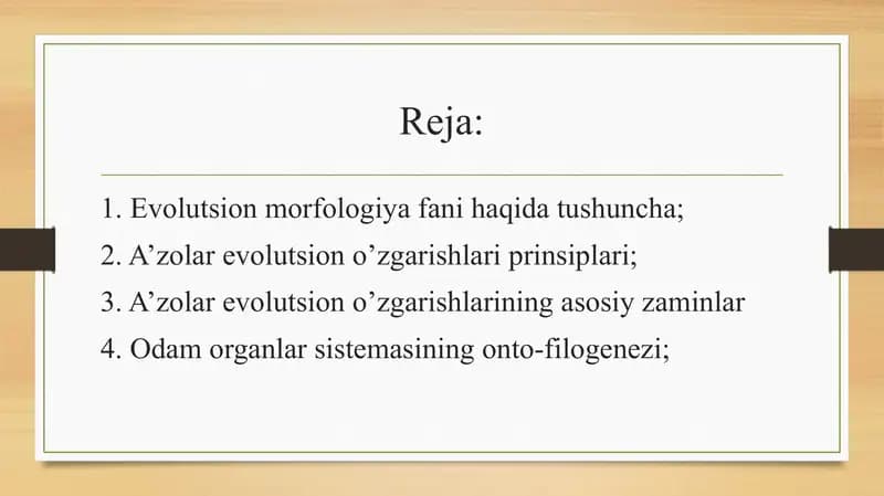 Evolutsion morfologiya fani