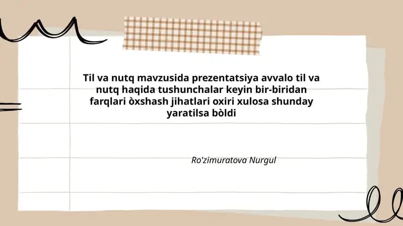 Til va nutq mavzusida prezentatsiya