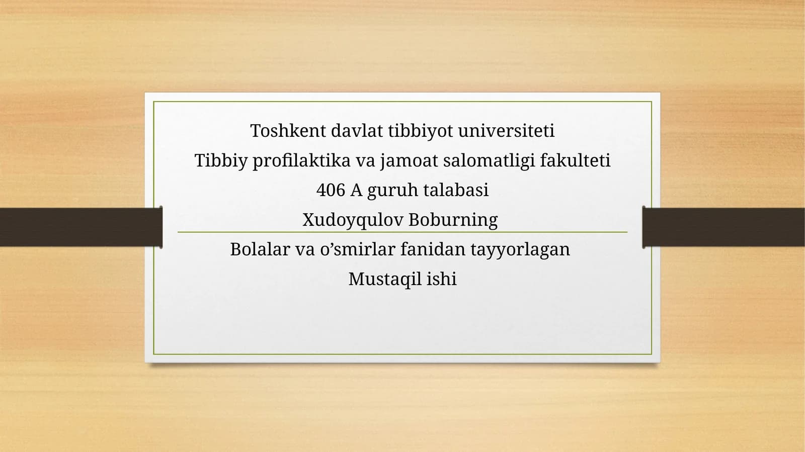 Maktab yoshidagi oʻquvchilar organizm faoliyatini funksional holatini baholash