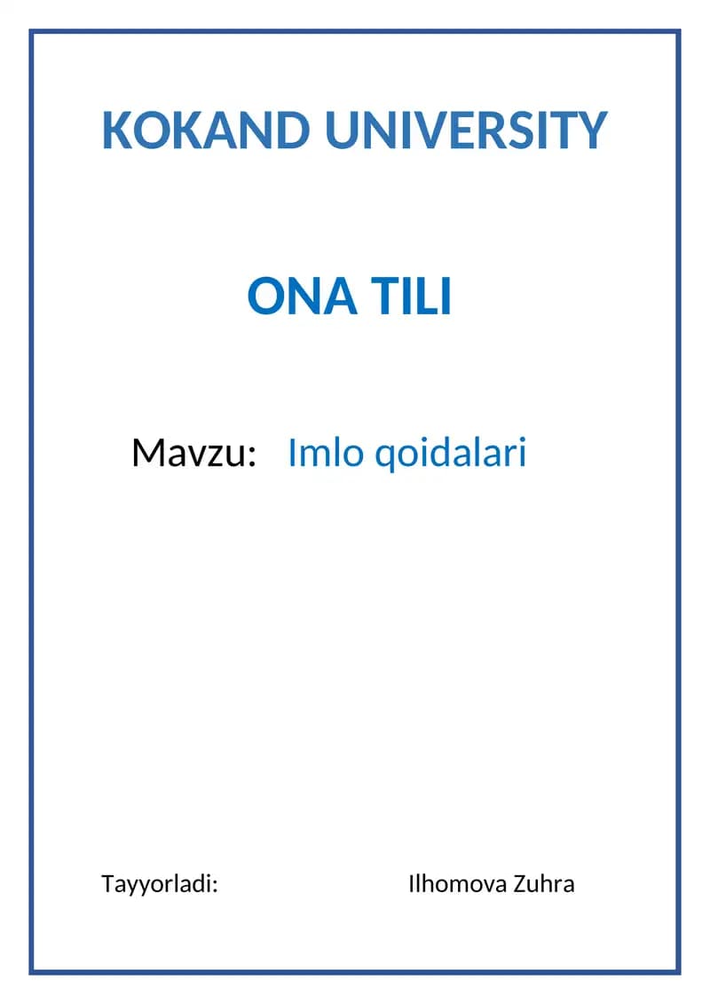 Imlo qoidalari