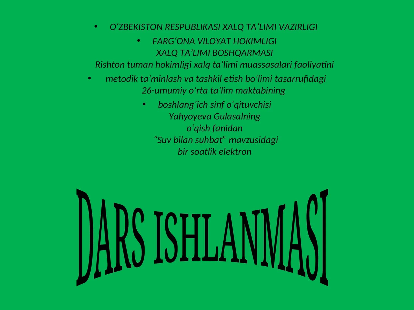 Su bilan suhbat