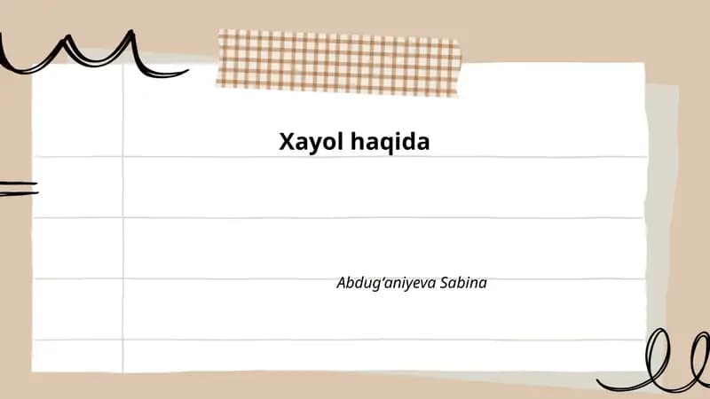 Xayol haqida