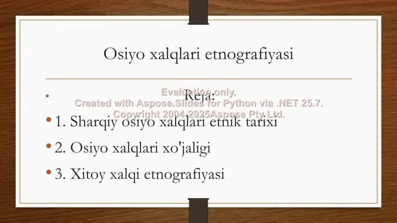 Osiyo xalqlari etnografiyasi