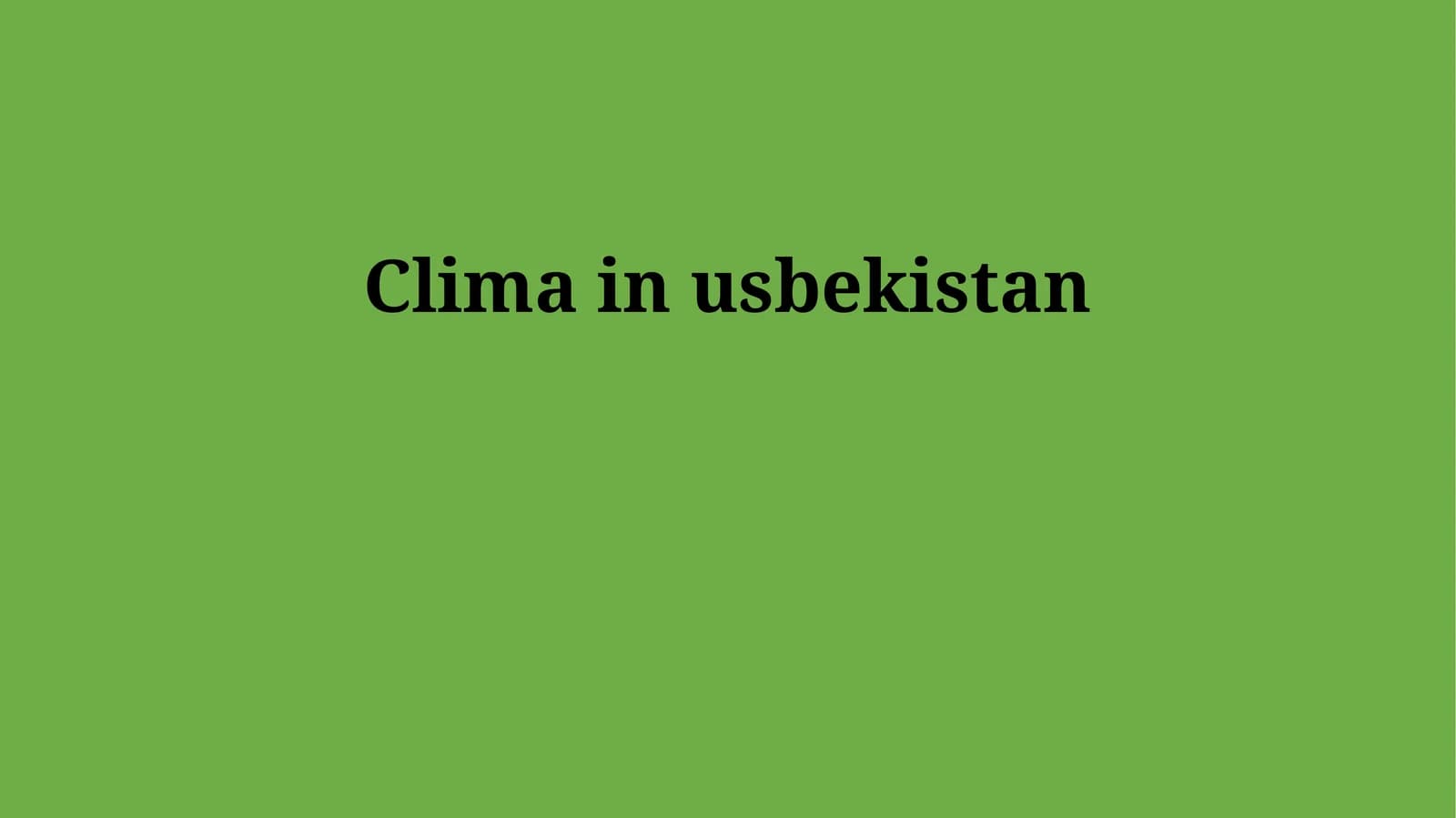 Clima in usbekistan