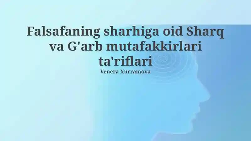 Falsafaning ta'riflari: Sharq va G'arb