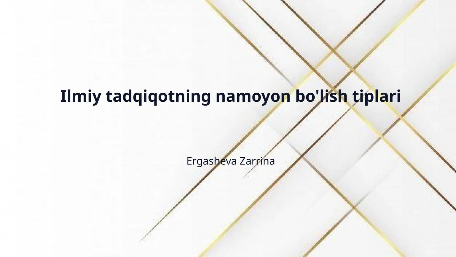 Ilmiy tadqiqotning namoyon bo'lish tiplari