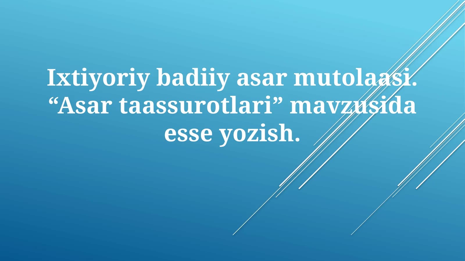 Ixtiyoriybadiiyasarmutolaasi. “Asartaassurotlari”