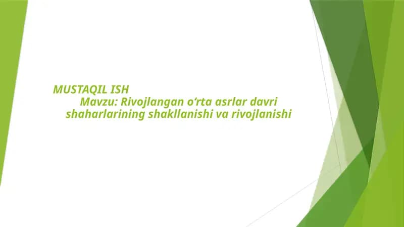 MUSTAQIL ISH