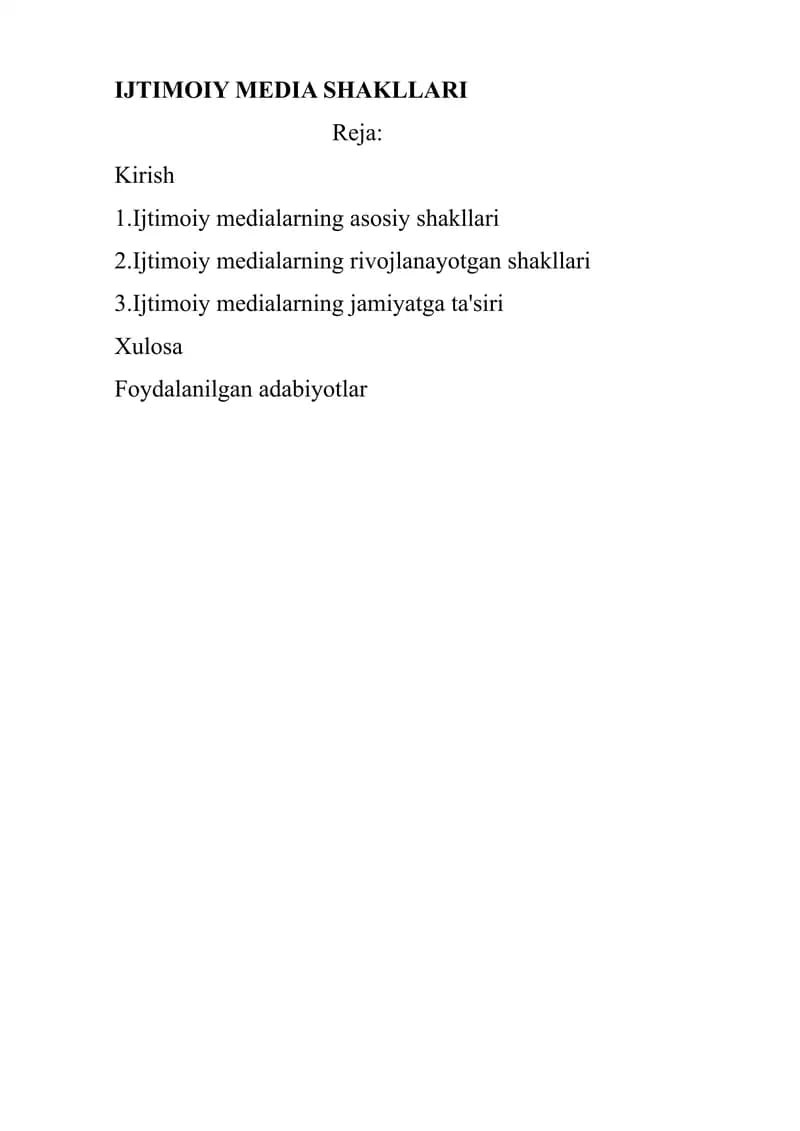 IJTIMOIY MEDIA SHAKLLARI