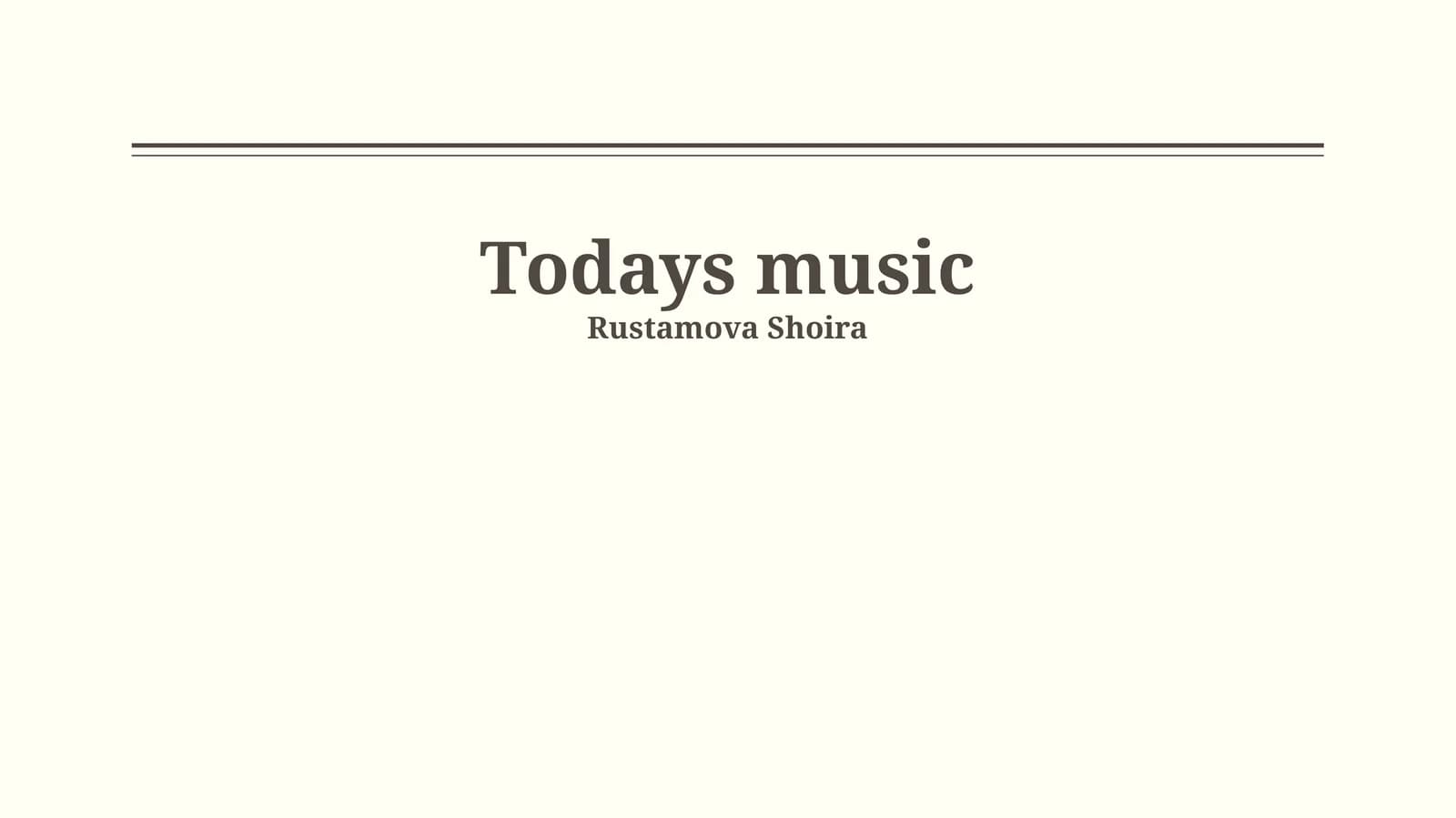 Todays music