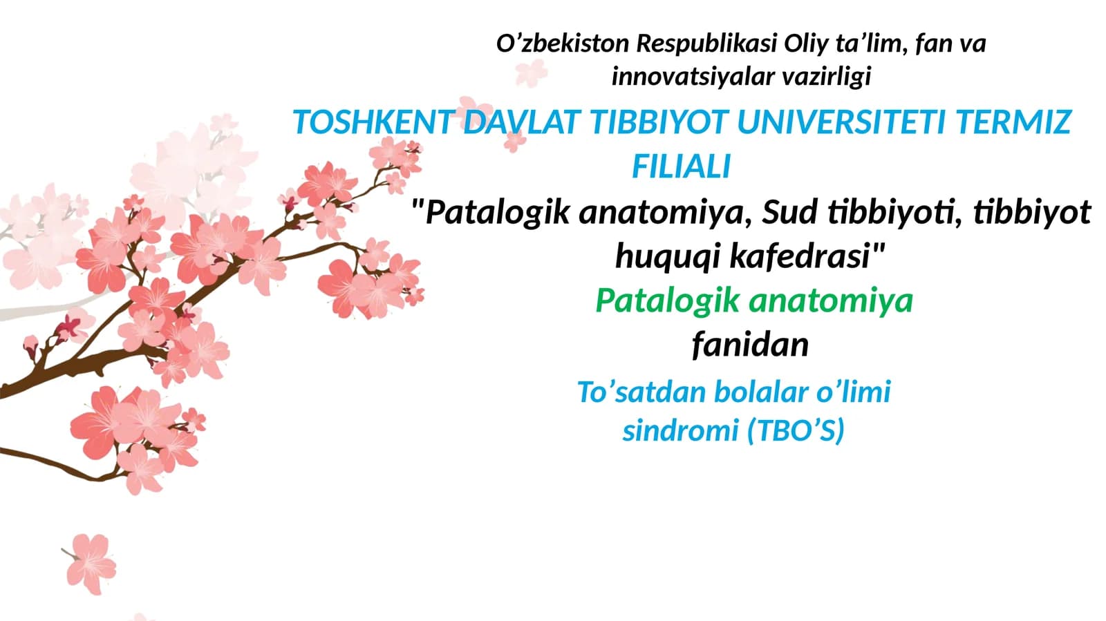Toʼsatdan bolalar oʼlimi sindromi(TBOʼS)