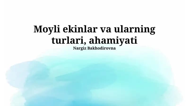 Pul mablag'lari ekinlarining yetishtirish texnologiyalari