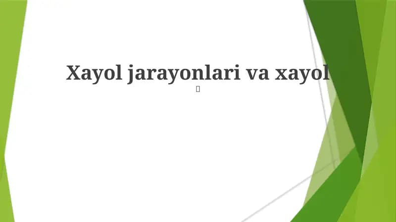 Tasavvur va ruhiy salomatlik