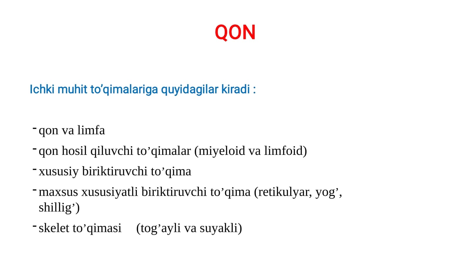 Qon va limfa