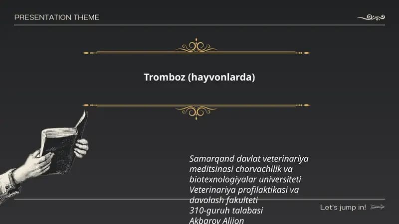 Tromboz (hayvonlarda)